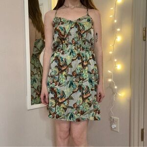 Butterfly Printed Mini Dress